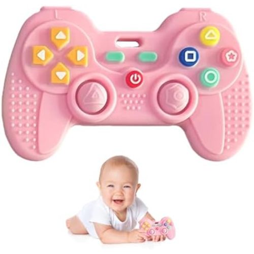 Hooku Silicone Teething Toys for Babies 0-6 Months, Teethers for Babies 6-12 Months, Remote Teether for Baby, Sensory Toys for Babies, Baby Chew Toys
