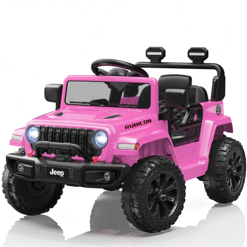 iYofe 12V Jeep Wrangler Rubicon Powered Ride on Car, Electric Car for Kids Age 3-5 w/Rear Wheels Suspension, Remote, Lights, Music