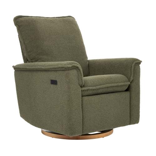 Louie Electric Recliner Glider Nursery Chair in Olive Teddy | IL Tutto | iL Tutto