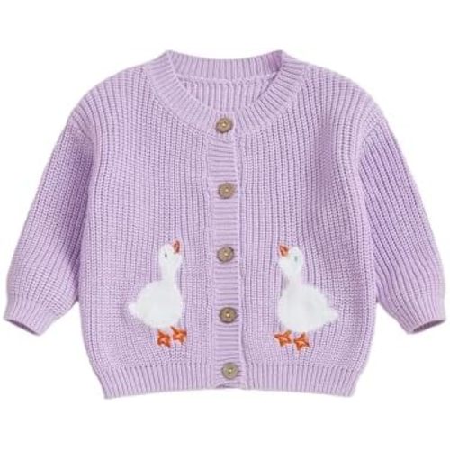 Kids Toddler Girl Boy Cardigan Infant Newborn Little Girls Long Sleeve Knit Sweater Fall Winter Duck Goose Outfit