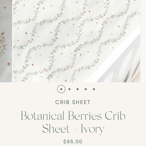 Botanical Berries Crib Sheet - Ivory