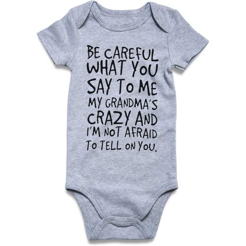 UNICOMIDEA Unisex Baby Letter Print Outfit Snaps Cotton Romper 0-12M