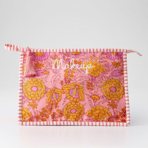 Block Print Canvas Pouch