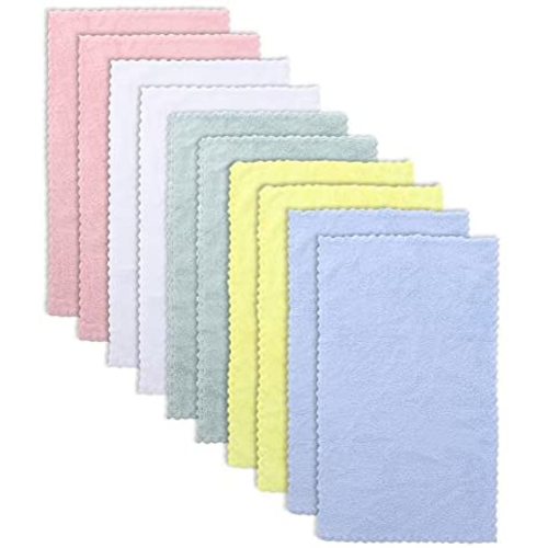 Super Absorbent 10 Pack Burp Cloths - Coral Fleece Gentle on Sensitive Skin for Face and Body, Plush - Milk Spit Up Rags - Burpy Cloth for Baby Boys and Girls - Unisex 17 x 10 Inch by Lovely Care