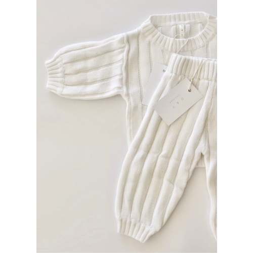 Children’s Wide Ribbed Knit Pant ‘Dove’ – Oat Co