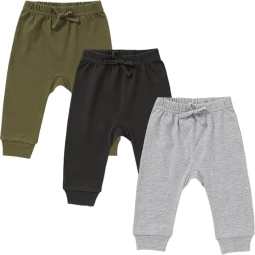 Baby Boy Jogger Pants Organic Cotton Infant Bottom for 0-24 Months