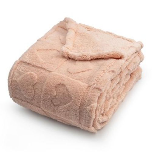 Americanflat 30x40 Jacquard Kids Fleece Throw Blanket - Pink Heart Polyester Fleece