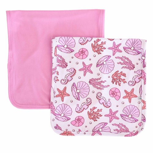 Tiny Tides 2pc Burp Cloth Set | Pink