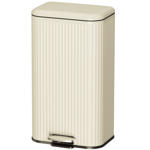 TLSUNNY 8 Gal Kitchen Step Trash Can, Stainless Steel Garbage Bin with Soft Close Lid, Removable Inner Bucket, Rear Handle, for Bedroom/Office/Laundry Room