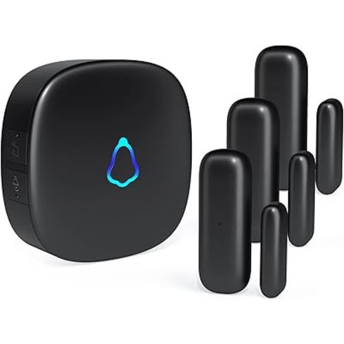 Door Chime, METAK Wireless Door Open Contact Sensor Alarm with 500 FT Range, 58 Chimes and 5 Volume Levels for Business/Store/Home/Office When Entering, 3 Transmitter + 1 Plug-in Receiver