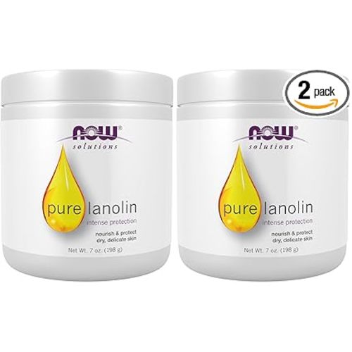 NOW Solutions,Pure Lanolin,Wind and Harsh Environment Skin Protectant,Thick Jelly,For Rough Dry Skin,7-Ounce,(Pack of 2)