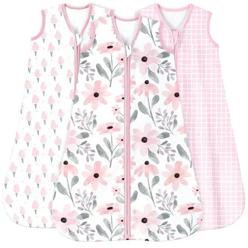 Yoofoss Baby Sleep Sack 0-6 Months 0.5 Tog Wearable Blanket for Baby, 3 Pack 100% Organic Cotton Infant Toddler Sleeping Sack 2-Way Zipper Lightweight Sleep Sack
