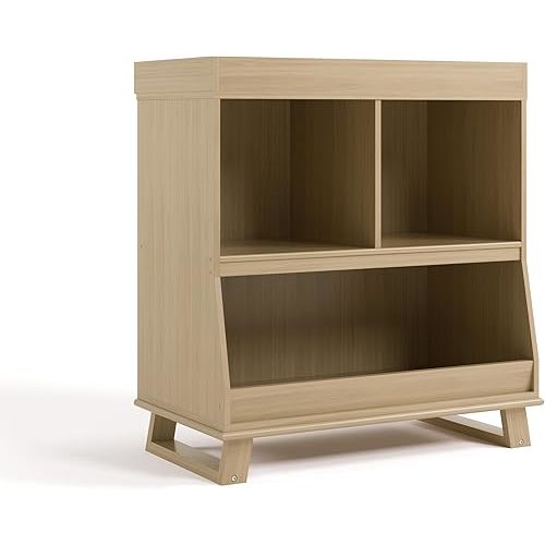 Storkcraft Modern Nursery Changing Table Dresser (Driftwood) – GREENGUARD Gold Certified, Baby Dresser with Changing Table Top