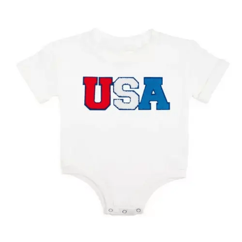 Brands We Love USA Multi Patch Short Sleeve Romper by Janie and Jack