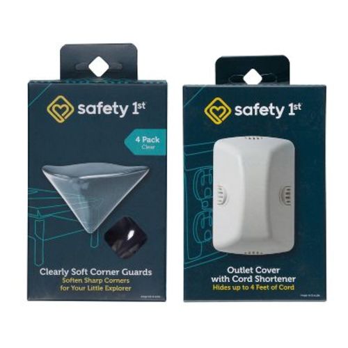 Safety 1st Clearly Soft Corner Guards 4pk + Outlet Electrical Cover & Cord Shortener