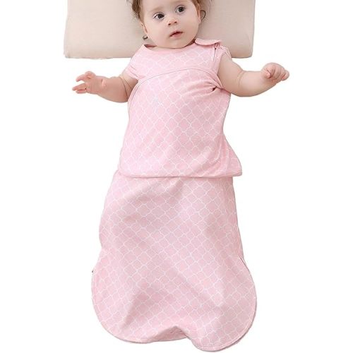 Swaddling Sleeping Bag for Newborn Girls (Pink, 6-12 Months)