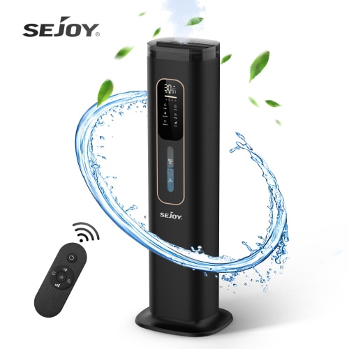Sejoy Humidifiers for Bedroom Large Room Home,2.1GAL/8L Top Fill Floor Ultrasonic Humidifiers with 3 Mist Speed,Remote,Quiet Humidification for Plants and Baby Infant,Black