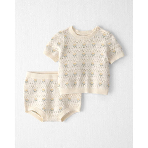 Baby Girl Organic Cotton Sweater Set in Honey Floral Print - Little Planet | Carter's