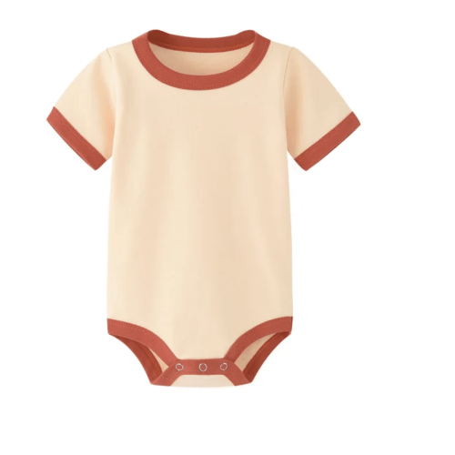 Organic Cotton Unisex Onesies | cream and blush 3 months