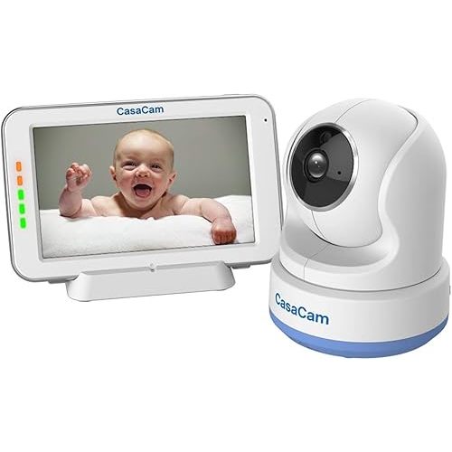 CasaCam CozyCam BM200 Video Baby Monitor with 5" Touchscreen and HD Pan & Tilt Camera, Two Way Audio, Lullabies, Nightlight, Automatic Night Vision and Temperature Monitoring Capability