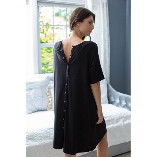 Black Jersey Knit Hospital Gown Gownie – Gownies