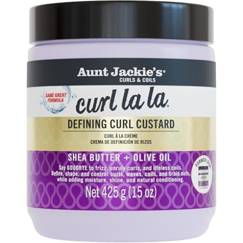 Aunt Jackie's Curl La La, Lightweight Curl Defining Custard, Enriched with Shea Butter & Olive Oil, Basic, 15 Ounce