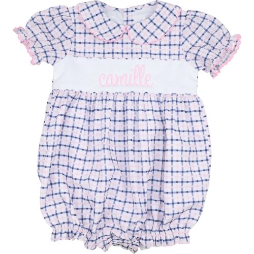 Navy & Pink Windowpane Insert Bubble for Baby | Cecil & Lou