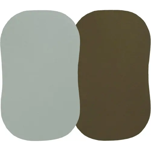 100% Organic Cotton Bassinet Sheets Compatiable with Halo Bassinest Swivel Sleeper, Jersey Knit Fitted Sheets for Baby Boys and Girls, 2 Pack, Olive and Sage