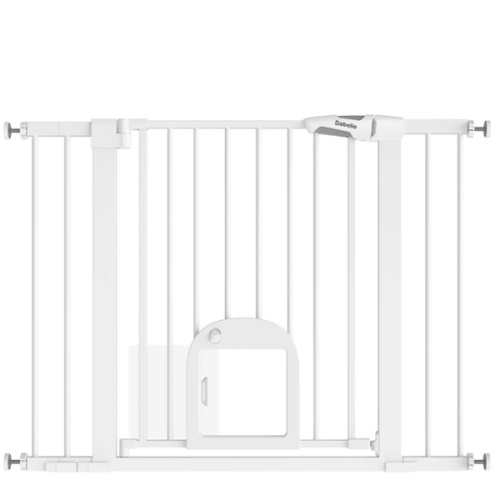 Stylish Baby Gate with Adjustable Acrylic Pet Door | Babelio T7