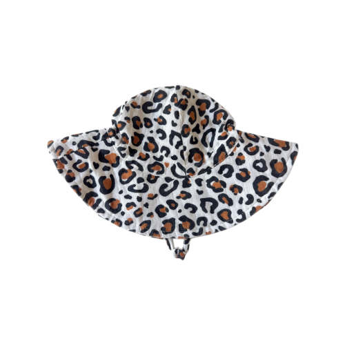 Leopard / Muslin Wide Brim Sunhat