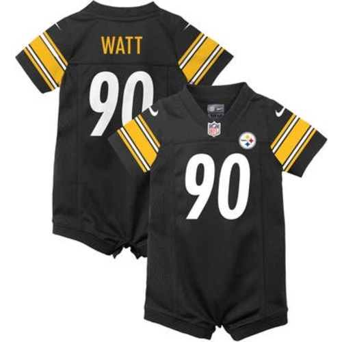 Infant Nike T.J. Watt Black Pittsburgh Steelers Game Romper Jersey, 0-3M