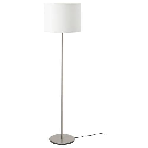 RINGSTA / SKAFTET Floor lamp - white/nickel plated