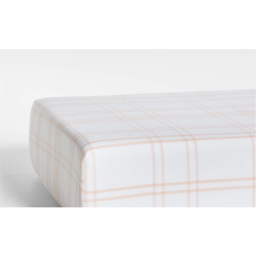 Stax Elegant Pink Yarn-Dyed Organic Cotton Baby Crib Fitted Sheet