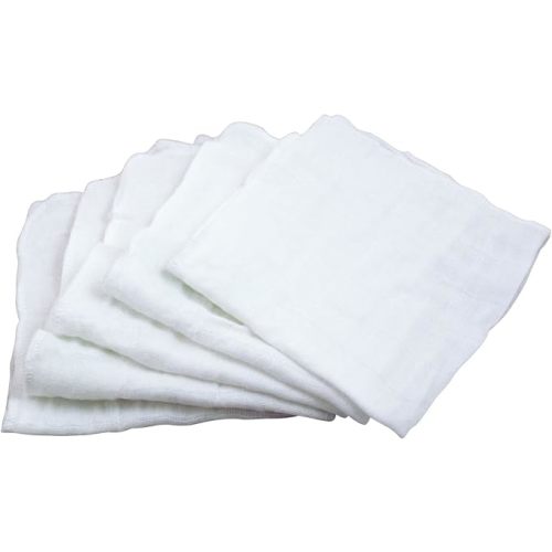 Green Sprouts Absorbent Organic Cotton Muslin Cloths, Hypoallergenic, Standard 100 by Oeko-TEX Certified, Reusable Baby Wipes, White, One Size, 5-Pack