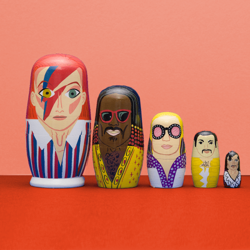 70s Men of Pop Wooden Nesting Doll Sets