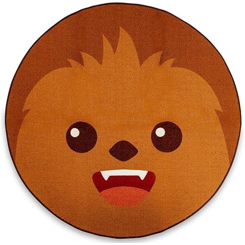 Ukonic Star Wars Chewbacca 52-Inch Round Printed Area Rug | Indoor Floor Mat, Accent Rugs for Living Room and Bedroom, Home Decor for Kids Playroom | Movie Gifts and Collectibles