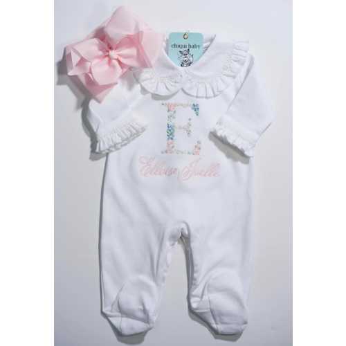 Smocked Bows Romper Coming Home, Luxury Footie Embroidery Details, Hospital Outfit Photograph, Shower Gift, Pink Bow, 100% Pima - Etsy