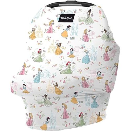 Milk Snob Original Disney Princess 5-in-1 Cover, Added Privacy for Breastfeeding, Baby Car Seat, Carrier, Stroller, High Chair, Shopping Cart, Lounger Canopy - Newborn Essentials, Nursing Top