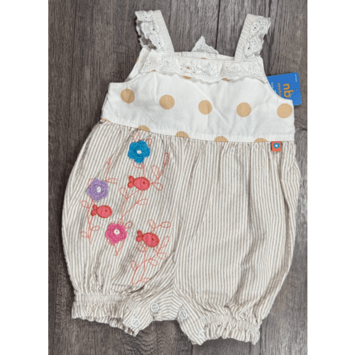 Baby Girl Clothes New Vintage Carter's Newborn Cream Fish Romper Outfit