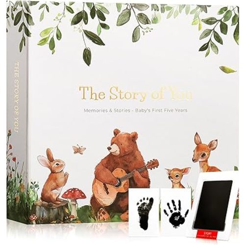 Keepsake Baby Memory Book for Boys and Girls: Baby Gifts & First 5 Year Memory Book - Record Every Milestone from Birth to Age 5 - a Beautiful Scrapbook or Photo Album