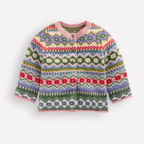Edie Fair Isle Cardigan-Multi Flower Fair Isle | Boden USA
