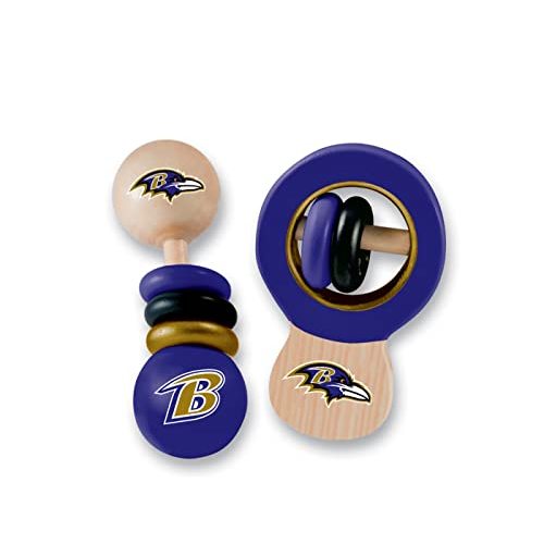 BabyFanatic Wood Rattle 2 Pack - NFL Green Bay Packers - Officially Licensed Baby Toy Set