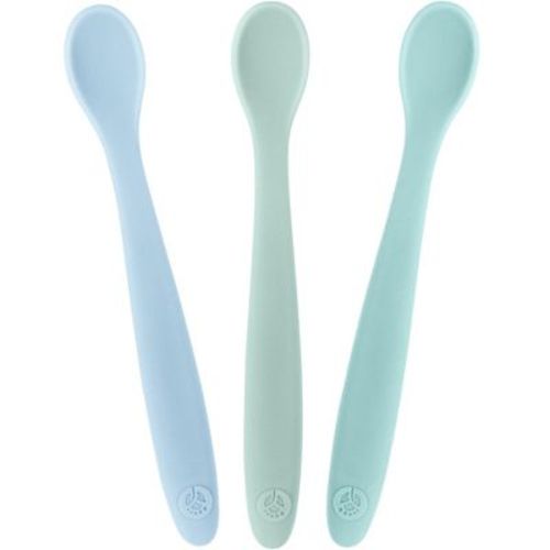 WeeSprout Silicone Baby Spoons, First Stage Infant Feeding Utensils With Soft-Tip, Set of 3