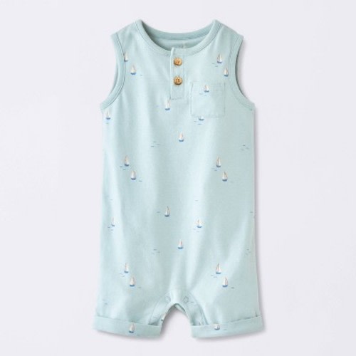 Baby Boys' Sailboat Henley Tank Romper - Cloud Island™ Blue 12M