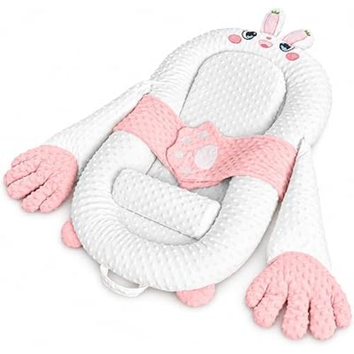 Nestcloud Patting Nest Pillow, Safe & Comfortable Bed, Rounded Edges, Easy Assembly, 5 Styles Available, Eated Palm Soothing Design, Double-Sided Use, Soft & Comfortable,Pink