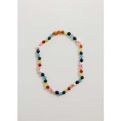 Raw Baltic Amber and Pearl Necklace + Sweet Pink Gemstones – CanyonLeaf