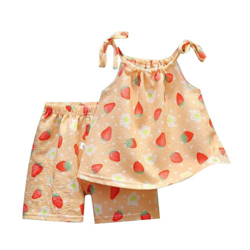 THDHVS Girls' Clothing Sets, Newborn Outfit, Newborn Infant Baby Girl 2 Piece Summer Outfits Bloomer Shorts Set Clothes Multicolor 1-2 Years