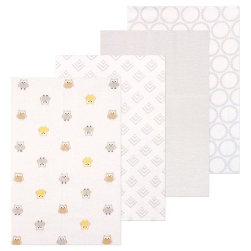 Little Treasure Luvable Friends Flannel Receiving Blankets 4pk, Wise Owl