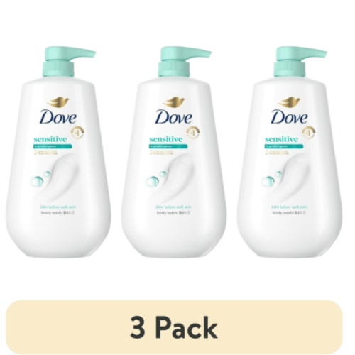 (3 pack) Dove Body Wash with Pump Sensitive Skin, 30.6 fl oz