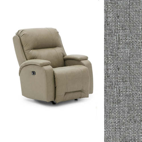 Storytime by Best Chairs Maverly Power Cozzia Swivel Glider Recliner w/ Heat & Massage - Charcoal 21553C